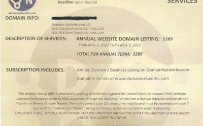 Don’t fall for a domain name and directory scam!