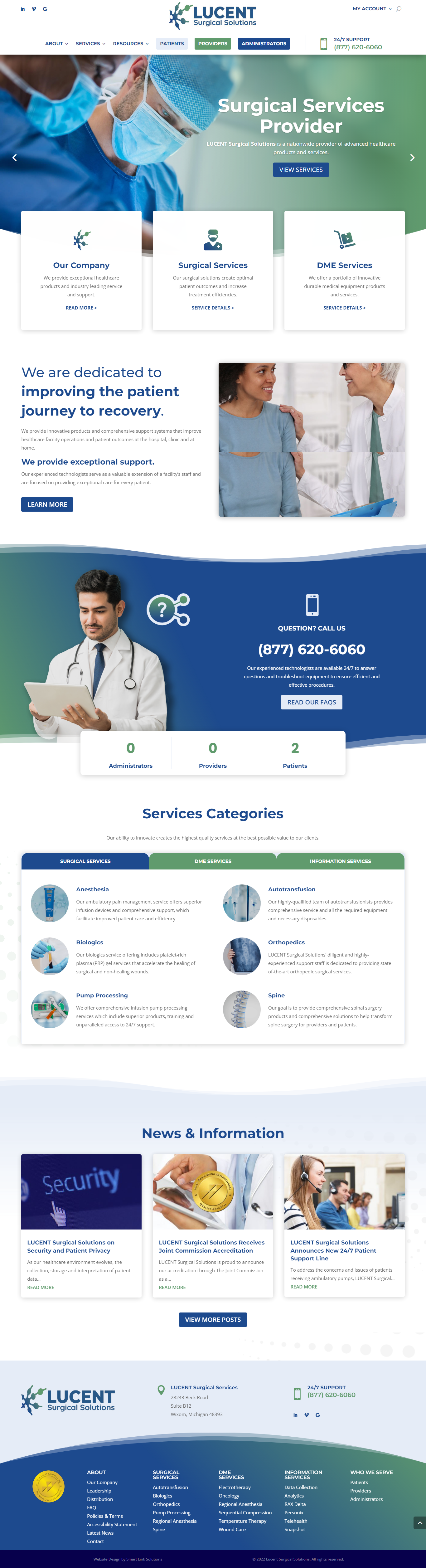 LUCENT Surgical Solutions Homepage Screenshot
