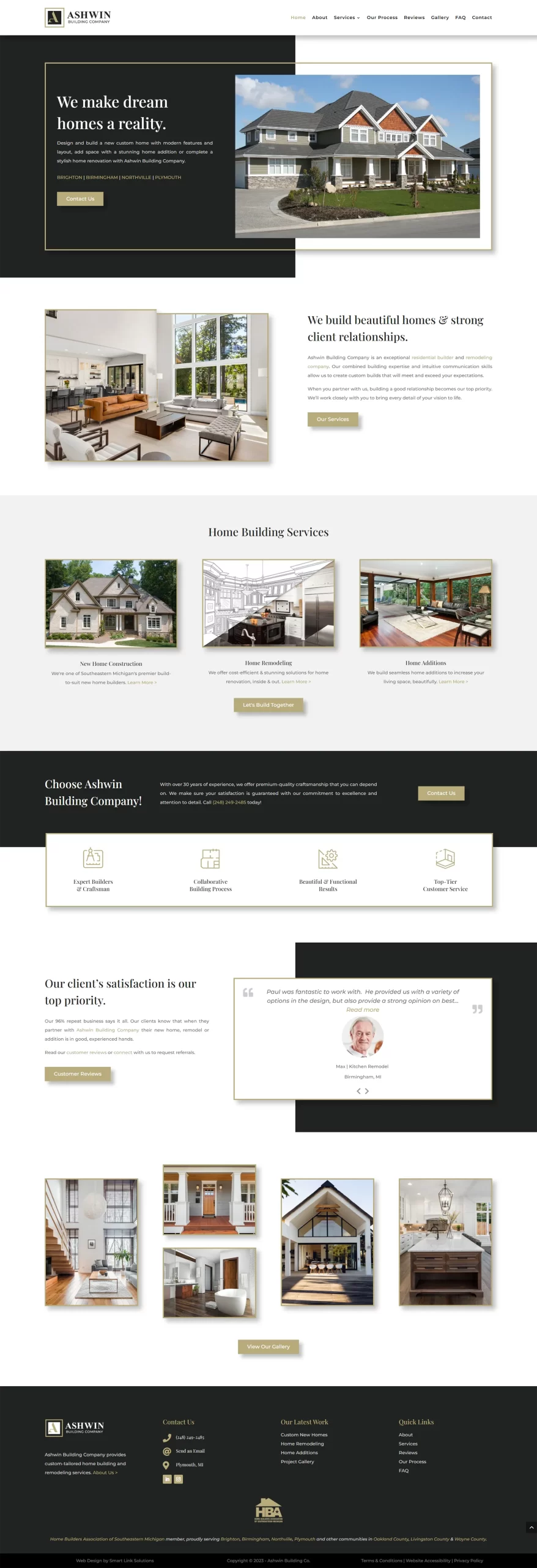 Ashwin Building Company Home Builder Website Design Examples