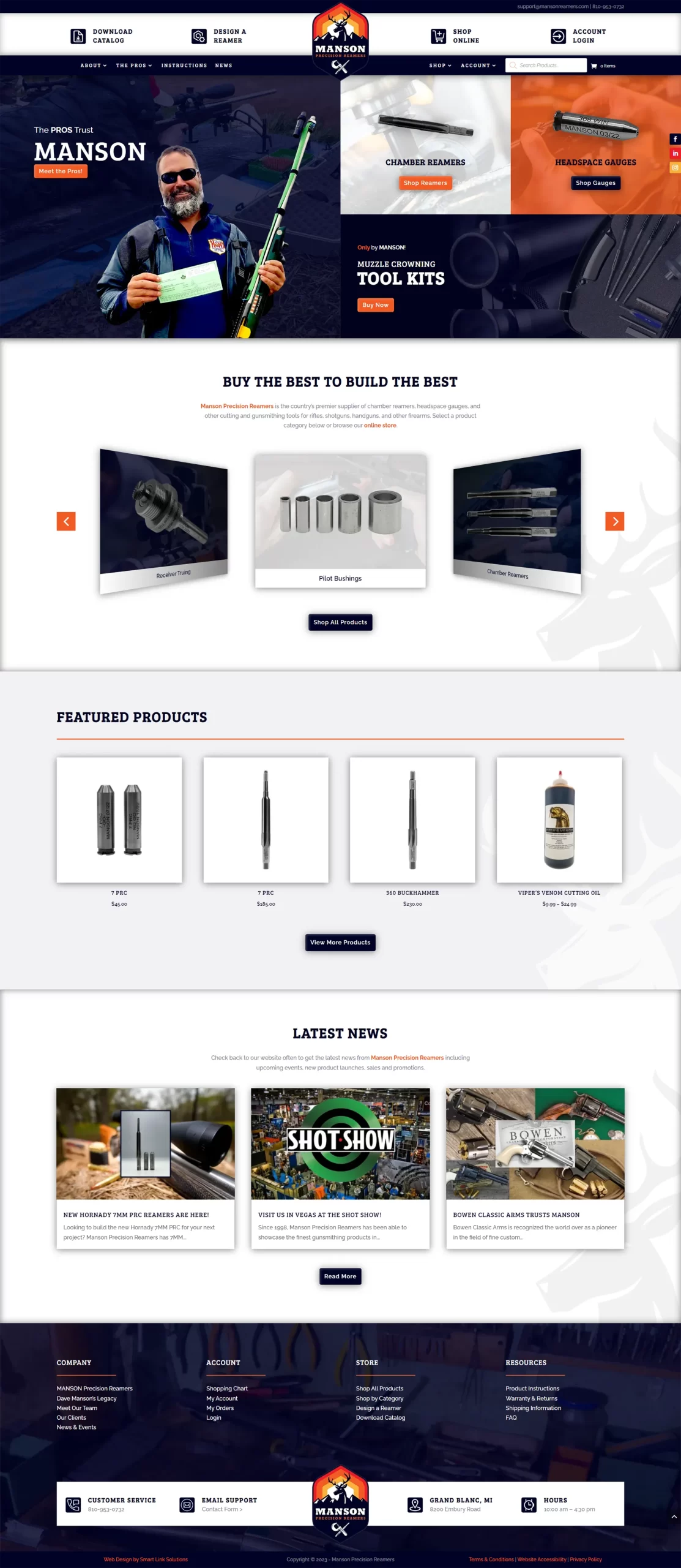 Manson Reamers Homepage Design E-Commerce Site Inspiration