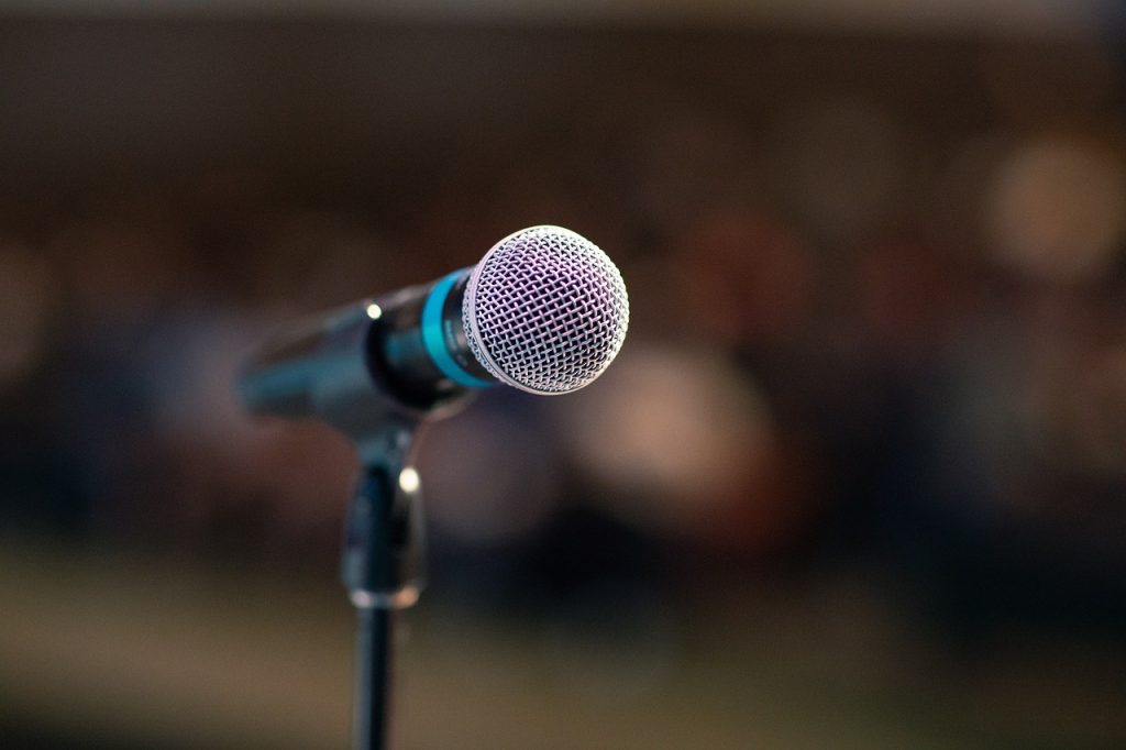 close up of a microphone