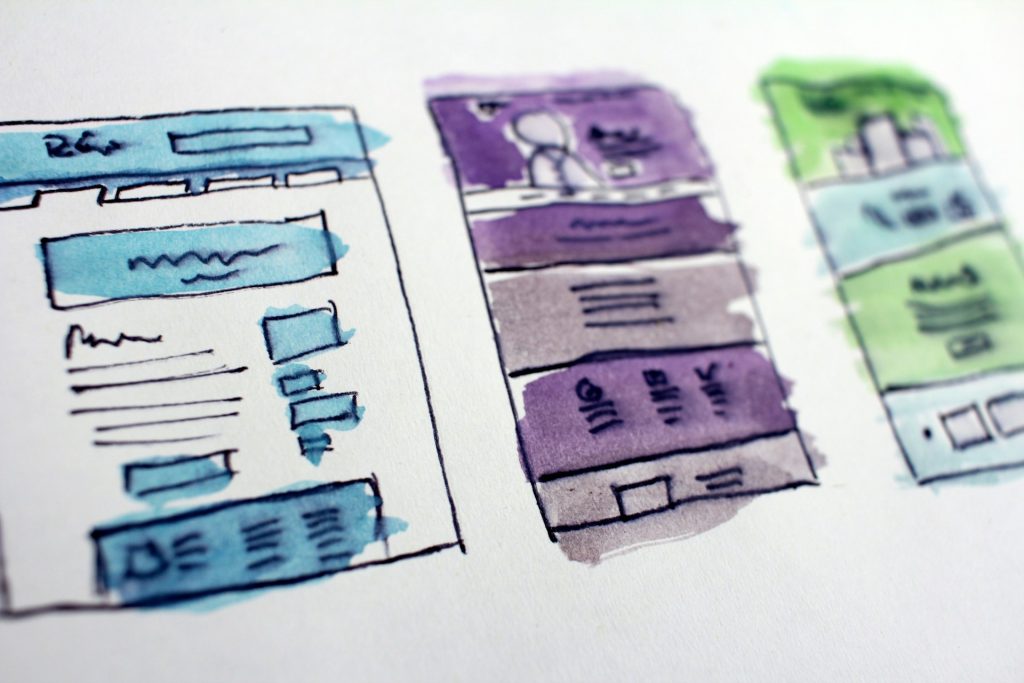 sketches of website layouts