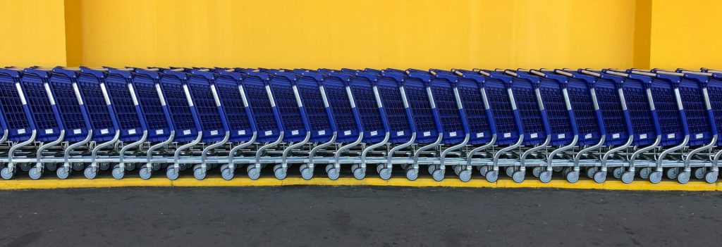 carts in a line