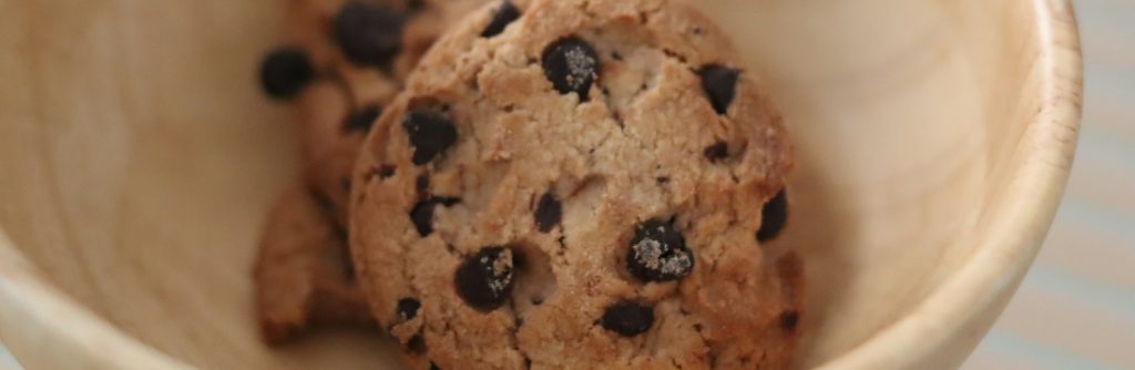 chocolate chip cookies in a bowl