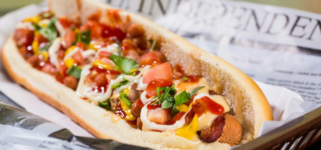 a hot dog with everything