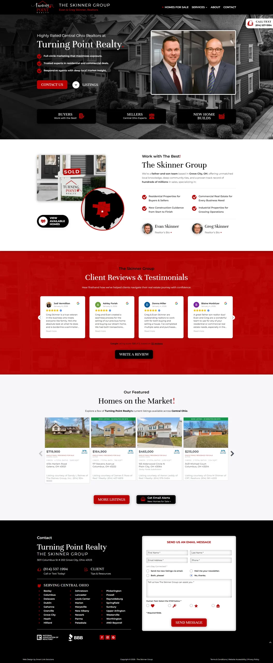 The Skinner Group Turning Point Realty Website Homepage Screenshot